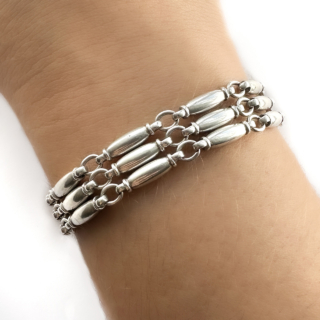 Georg Jensen triple layer necklace & bracelet suite