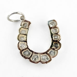 Edwardian Diamond Horseshoe Pendant back view