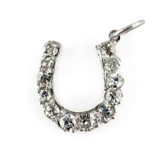 Edwardian Diamond Horseshoe Pendant front view