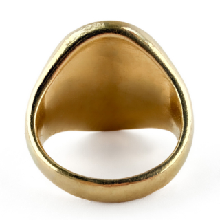 Victorian Heraldic Crest Intaglio Signet Ring 18ct gold back view