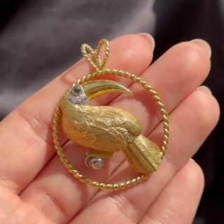E. Wolfe & Co. Diamond and Sapphire Toucan Pe