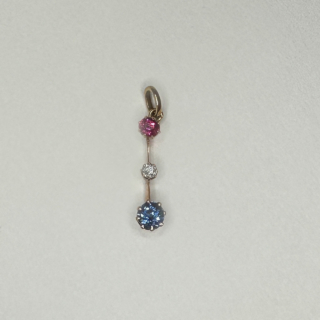 21-02-23-Edwardian-15ct-Yellow-Gold-3stone-Drop-Pendant-Diamond-Ruby-Sapphire-Claw-Set-Front2