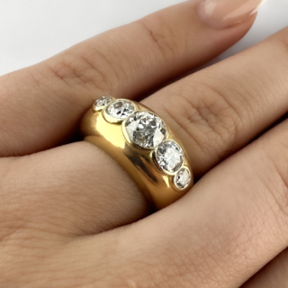 1950's-5-Stone-Diamond-Ring-2.15ct-Body-View1