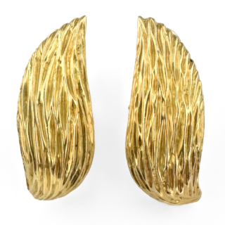 Kutchinsky Yellow Gold Textured Earrings 18ct Gold