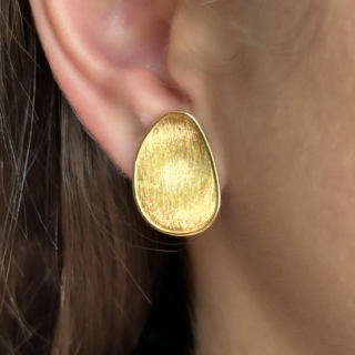 Marco Bicego Lunaria Gold Stud Earrings On Ear