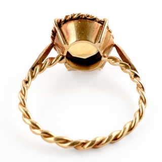 Edwardian Citrine Solitaire Ring view from back