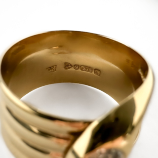 Old-Cut-Diamond-Coiled-Snake-Ring-Hallmark-View1