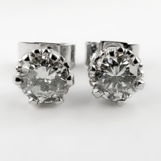 Vintage-1ct-Diamond-Stud-Earrings-Front-View1