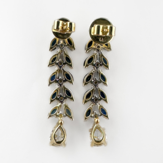 Vintage-Sapphire-Diamond-Foliate-Drop-Earrings-Back-View2
