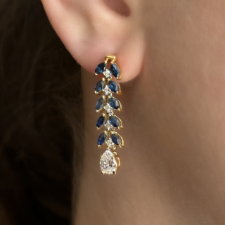 Vintage-Sapphire-Diamond-Foliate-Drop-Earrings-Body-View1