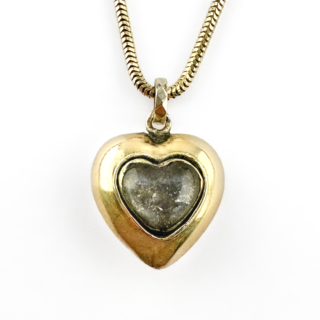 Diamond Set Gold Heart Pendant back of pendant