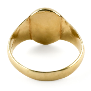 Vintage Unicorn Intaglio Signet Ring with Wax Seal Impression 9ct gold view of back