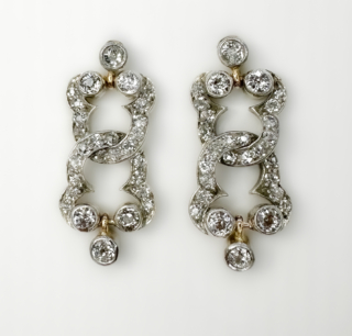 Antique-Diamond-Rub-Over-Drop-Earrings-Front-View2