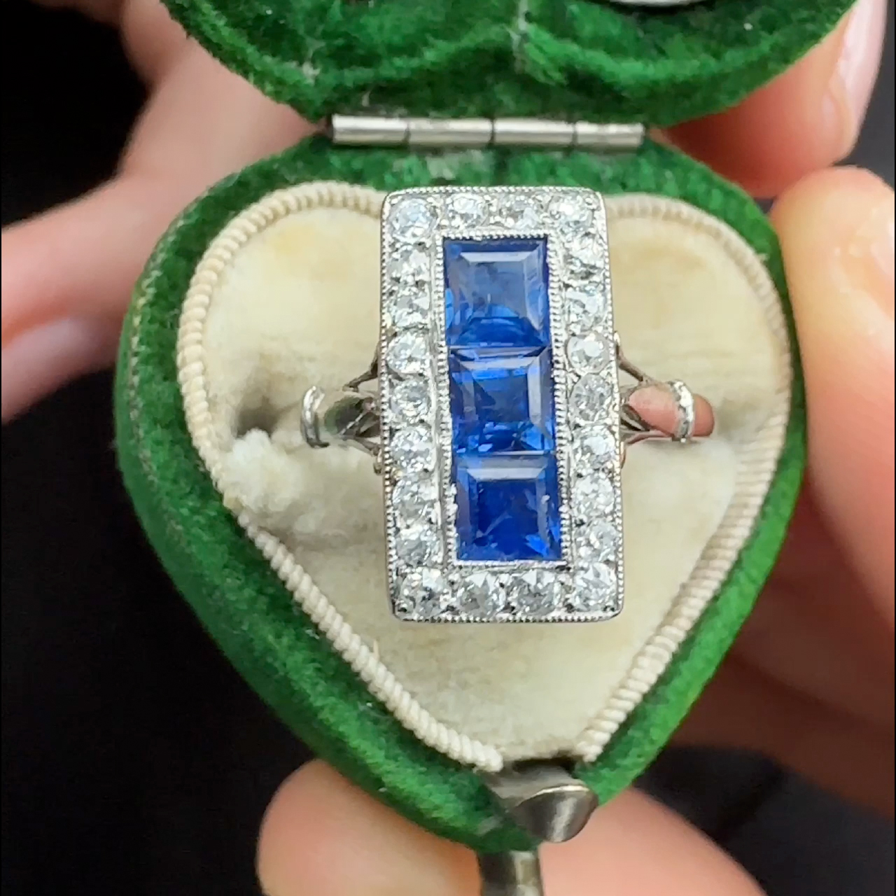 Art Deco Sapphire Diamond Ring | Saddingtons Antique Jewellery