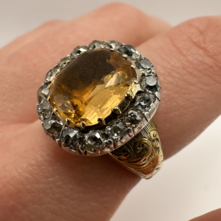 28-04-25-Georgian-Golden-Topaz-Old-Cut-Diamond-Ring-Front2