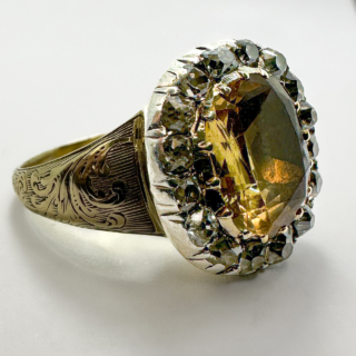 28-04-25-Georgian-Golden-Topaz-Old-Cut-Diamond-Ring-Front5