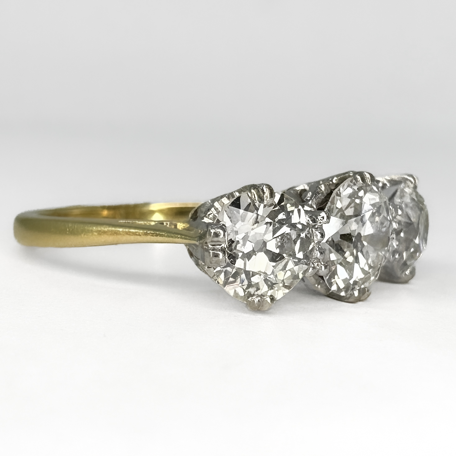 Antique 2.55ct Diamond 3 Stone Ring