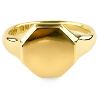 1923 Octagonal Signet Ring 18ct gold front view