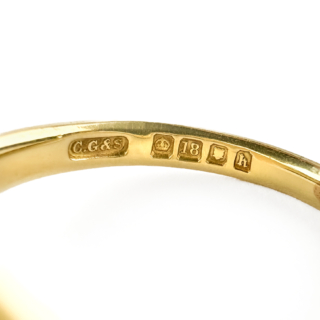 hallmarks on 1923 Octagonal Signet Ring 18ct gold