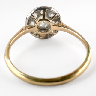back view of Edwardian Diamond Daisy Cluster Ring