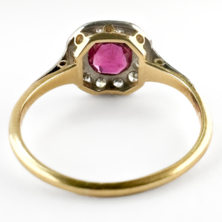 back view of Edwardian Diamond Daisy Cluster Ring