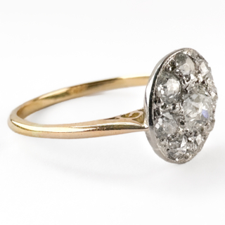 side view of Edwardian Diamond Daisy Cluster Ring