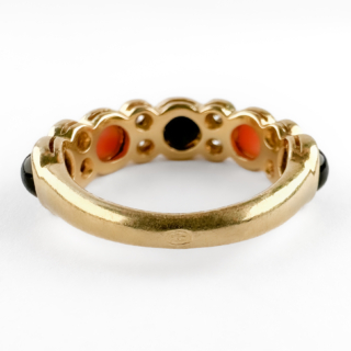 back view of Chaumet Coral, Onyx & Diamond Ring