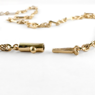 Fancy Bar & Twist Link Necklace 9ct gold clasp