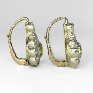 Peridot-Diamond-Cluster-Earrings-Side-View1