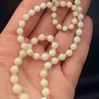 Antique Opal Bead Necklace