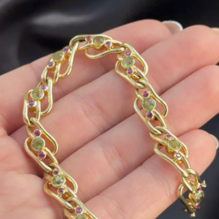 Antique Ruby & Peridot Bracelet