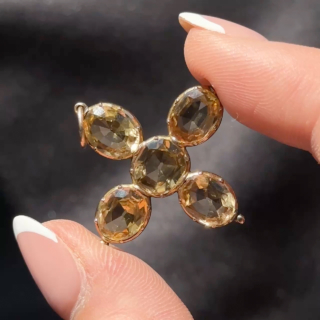 Antique Topaz Cross Pendant