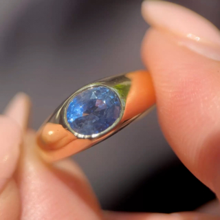 Ceylon Sapphire Solitaire Gypsy Ring