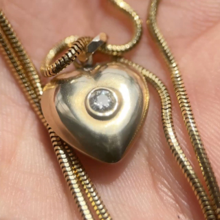 Diamond Set Gold Heart Pendant
