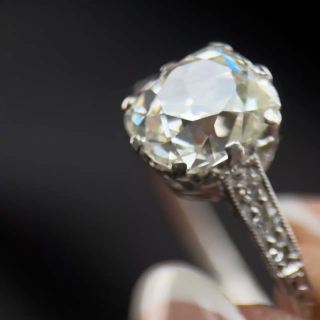 Edwardian Single Stone Diamond Platinum Ring