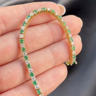 Emerald & Diamond Tennis Bracelet