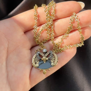 French Art Nouveau Multi-Gem Necklace(1)