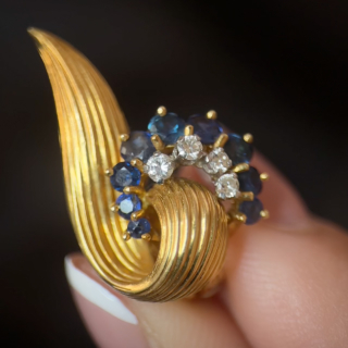 Kutchinsky Sapphire Diamond Swirl Earrings