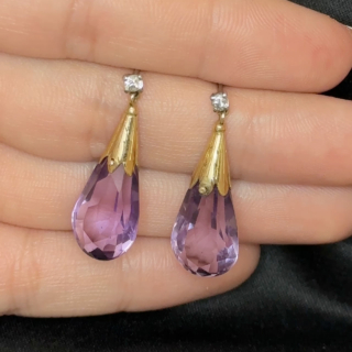 Large Amethyst Drop Earrings
