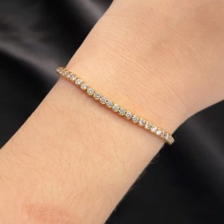 Natural Pink Diamond Line Bracelet