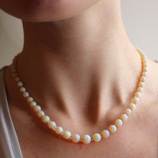 Opal and Rock Crystal Beaded Necklace