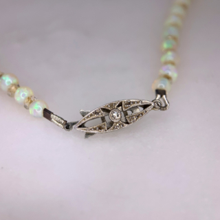 Opal and Rock Crystal Beaded Necklace Clasp