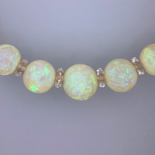 Opal and Rock Crystal Beaded Necklace