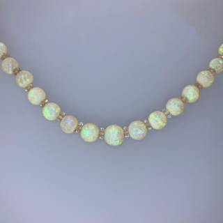 Opal and Rock Crystal Beaded Necklace