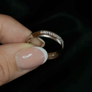 Platinum Band Ring Diamond Set copy