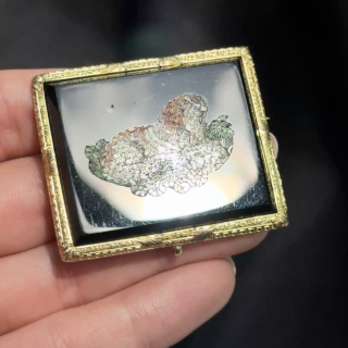 Victorian Dog Mosaic Brooch