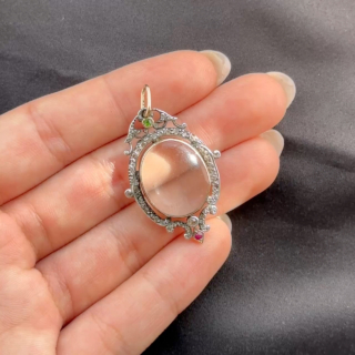 Victorian Rock Crystal & Multi-gem Locket Pen