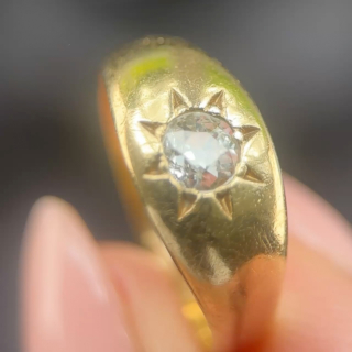 Victorian Single Stone Diamond Gypsy Ring