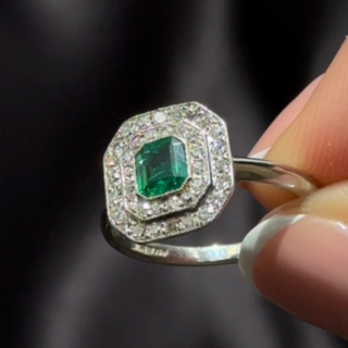 emerald and diamond cluster