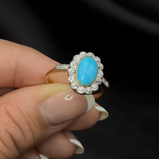 turquoise and diamond ring
